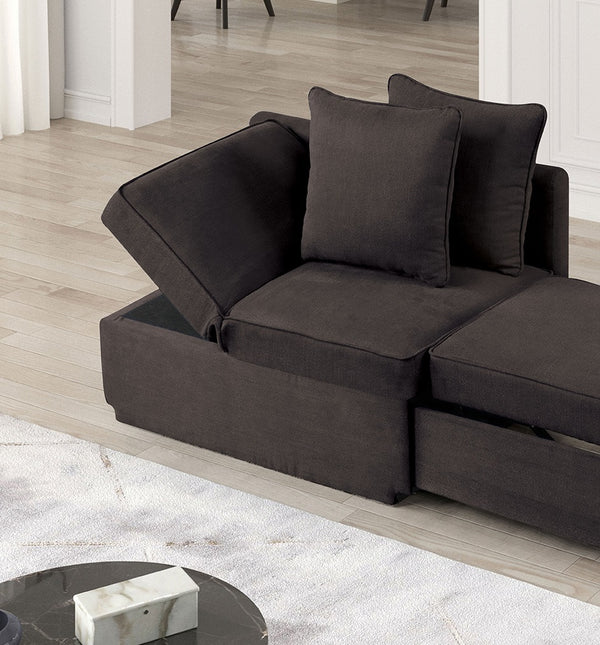 English Elm Contemporary Convertible Chair with Pull-Out Storage, Adjustable Headrest, Pillows, Modern Fabric Design Gray 26 L x 40 W x 22 H B011P299013