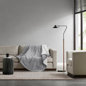 English Elm 1 Pcs Dream Soft Heated Throw Blanket, 50X60" Cozy Grey Sherpa For Ultimate Comfort & Warmth B035P319629