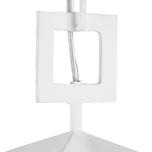 Denison Medium White Lantern - Elegant Hammered Wrought Iron Fixture for Modern Home Décor