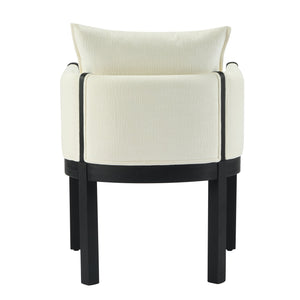 English Elm Christopher Knight Home® - Linen Upholstered Armchair Set Of 2 – Elegant White Chairs With Black Rubber Wood Legs For Modern Spaces N768P305168B