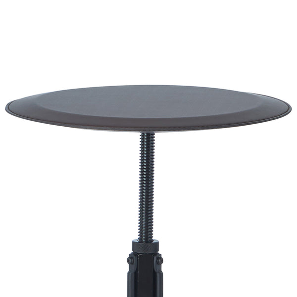 English Elm Espresso Round Adjustable Height End Table with Tripod Metal Base, Open Storage Shelf, Versatile Decor Accent (Espresso & Sandy Black) B062P209112