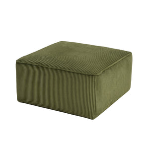 English Elm Upholstered Corduroy Square Ottoman with Pocket Coil Support for Living Room Use N757P180768E