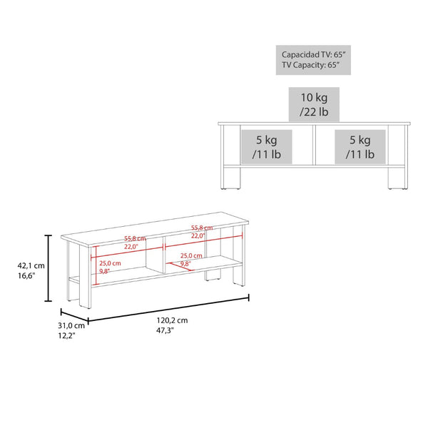 English Elm Tv Stand - Modern Black Engineered Wood Unit With 2 Shelves For Organized Media And Stylish Storage B097P296802-GIGA