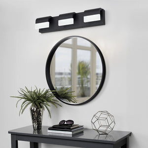 English Elm LED Contemporary 3-Light Matt Black Bathroom Vanity Light Fixture Over Mirror Dimmable 6000K PMID W2312P374894