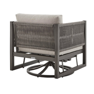 English Elm Mareike Outdoor Swivel Glider Chair Rust Proof Aluminum Frame Patio Lounge Seating Brown B2736P464907