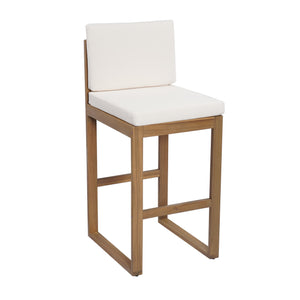English Elm Christopher Knight Home® - Outdoor Acacia Wood Barstool set brings rustic-modern charm, durable solid wood, water-resistant cushions, easy assembly Light beige,Light Brown 43 L x 24.25 W x 11.5 H N776P285374L