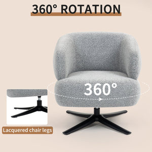English Elm Cuddle-style linen swivel chair with 360° rotation, wrap-around cradle design for cozy compact spaces Antique Grey W3248P354261