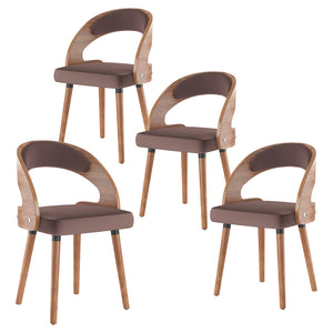 English Elm Swivel Counter Stools Set of 2 Rattan Back Pu Seat Mid Century Wood Frame Kitchen Dark Brown T3623P433540