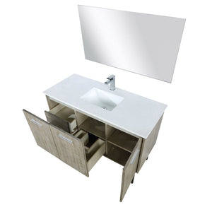 English Elm Rustic Acacia Bath Vanity Set With Cultured Marble Top, Chrome Faucet & 43" Mirror For Farmhouse Charm B2731S02095-GIGA