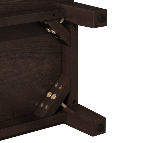 English Elm Modern Mid-Century Media Console with 4 Drawers and Concealed Cable Management, Stylish TV Stand Up to 75" Dark Brown W757P305596