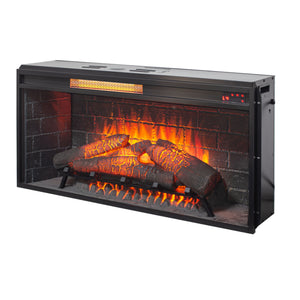 English Elm 36 Inch Infrared Quartz Fireplace Insert with Trim Kit 3d Ember Bed Touch Control W1769P405042