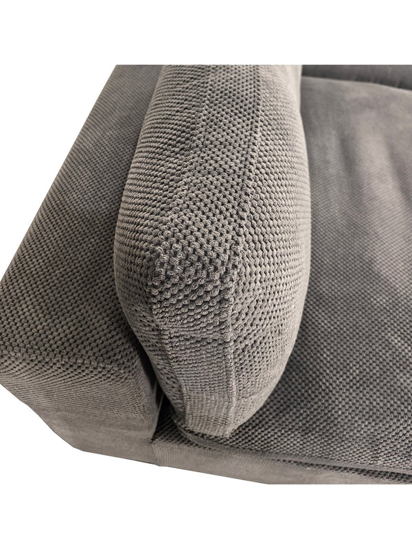 English Elm Coffee-bean Curved Upholstered Sectional Sofa with Plush Seating and Built-in Side Pocket Light Gray B2748S00064