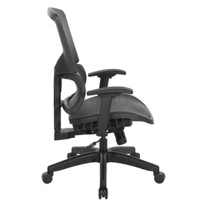 OSP Home Furnishings Vertical Matrix Ergonomic Manager Chair with Lumbar Support for Executive Workspace Comfort 639-T11N48P