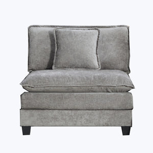 English Elm Cloud Modular Armless Seat Unit Chenille Upholstered Cushion for Modern Living Spaces Gray W1143P378592