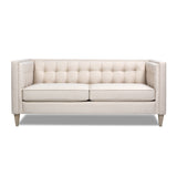 English Elm James 74" Modern Tuxedo Sofa, Sky Neutral Beige Polyester