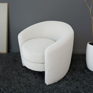 English Elm Avalon Sculptural Boucle Accent Chair with Rounded Arms for Living Room or Bedroom B183P232079