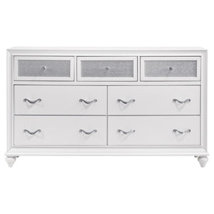English Elm Randall Glam Queen Bedroom Set Tufted Leatherette Bed Dresser Mirror Nightstand B062S01417
