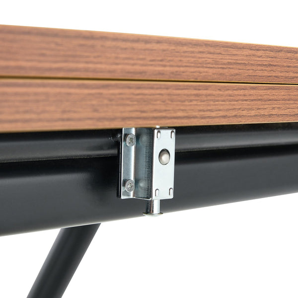 English Elm Modern Adjustable Lift Table Walnut Grain Mdf Top Slim Metal Legs Home Office Use Black + Dark Walnut W1151P303874