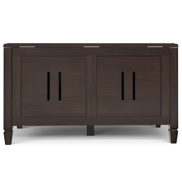 English Elm Connaught Chestnut Pine Storage Bench Trunk with Lift-Up Lid, Child-Safe Hinges & Colonial Style—36" W, Handfinished B136P284183