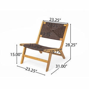 English Elm Christopher Knight Home® - Acacia Wood Outdoor Armless Lounge Chair Set Of 2 - Weather-Resistant, Stylish, And Durable Design N772P265277T