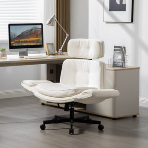 English Elm Criss Cross Wide Seat Pu Leather Swivel Task Chair with Removable Headrest W3118P404123