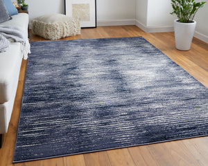 Feizy Rugs Indio Modern Low Pile Rug - Durable, Stain-resistant Design In Earthy Tones For Any Space Decor Blue,Gray,Ivory Polyester,Polypropylene Ind39gxfnvybluf05