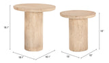 Fenith Accent Table Set (2-Piece) Natural 109869 Zuo Modern