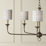 Block Print Gray Drum Chandelier Shade