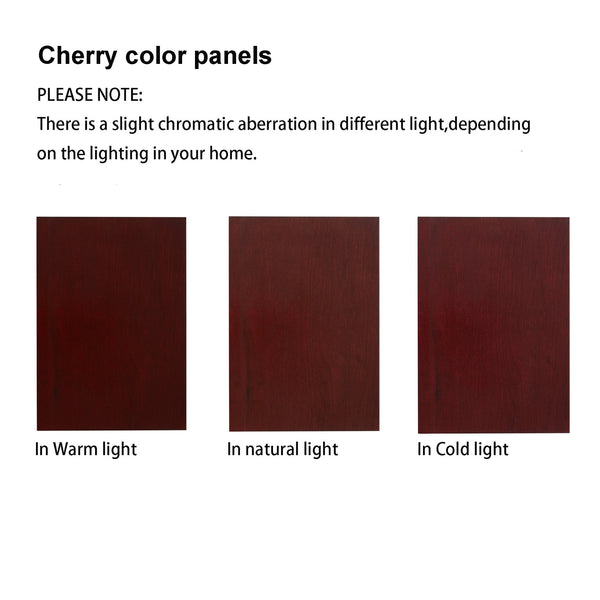 English Elm 6 Shelf Lighted Corner Curio Cabinet with Adjustable Tempered Glass Shelves, Acrylic Mirror Back, Solid Wood Frame Cherry W1693P170931