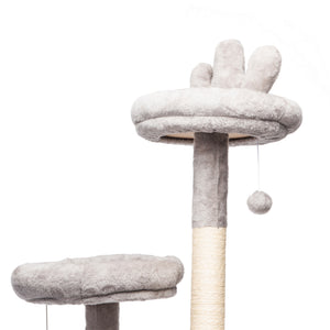 English Elm 72in Cactus Cat Tower Sisal Posts Plush Perches Capsule Pod Multi-level Climb Gray W1578P447629