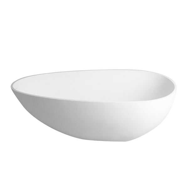 English Elm 67'' Oval Acrylic Freestanding Soaking Tub Glossy White with Chrome Toe-tap Drain W1920P353170