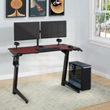 OSP Home Furnishings Arena 1337 Battlestation Gaming Desk Red Carbon Fiber/Black