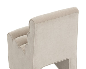 Sunpan STUART Dining Chair - Elegant Danny Cream Upholstery with Tufted Back for Modern Dining Spaces 112672