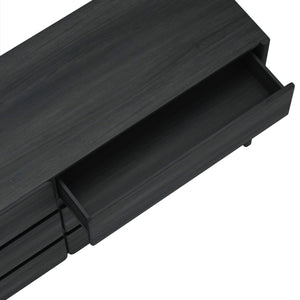 English Elm Linda 72" Dresser Charcoal Gray – 6-Drawer Minimalist Woodgrain Storage with Smooth Rounded Fronts B365S00066