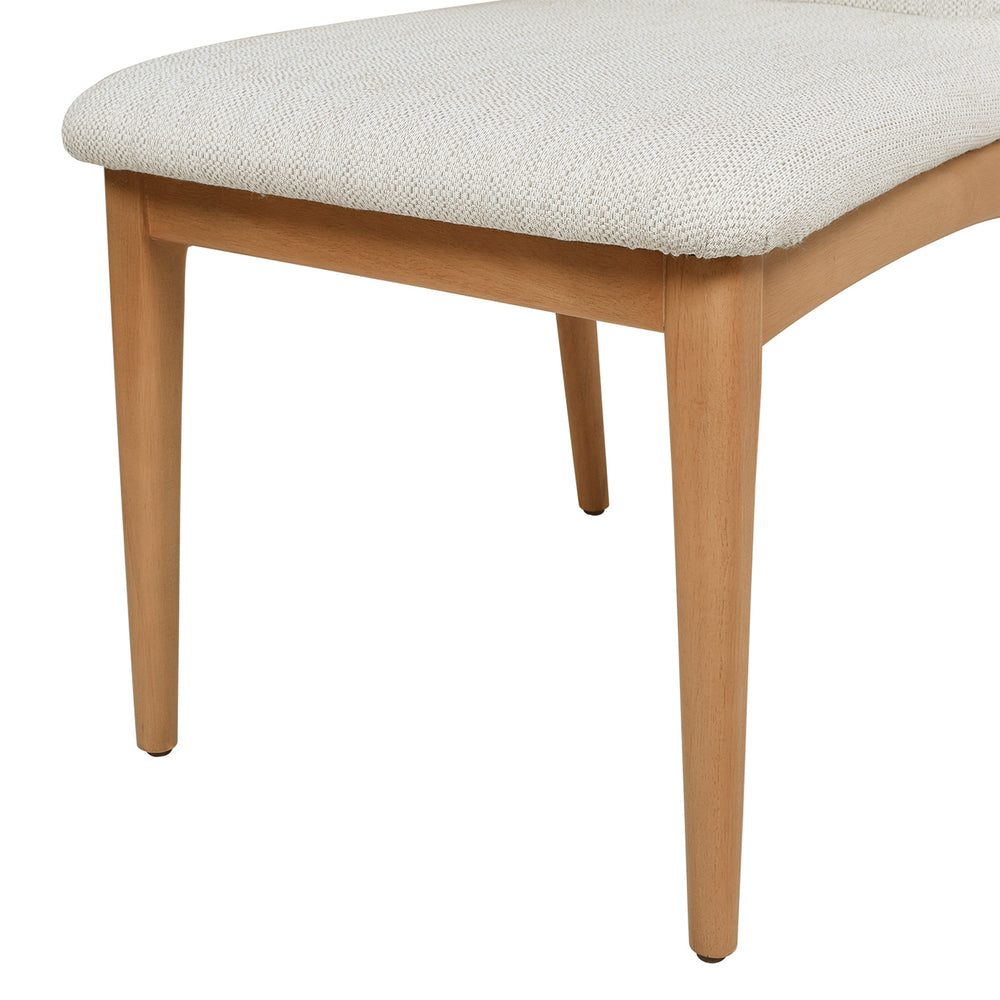 English Elm Jennifer Taylor Home - Scandi Natural Light Brown Wood Dining Chair Set of 2 — White Stain‑Resistant Polyester, Solid Rubberwood Finish B2719P238261