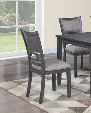 English Elm Dining Room 6-Piece Gray Rubberwood Set with Upholstered Cushioned Seats, Bench & Sturdy Rectangular Table B011S01625