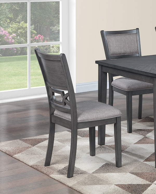English Elm Dining Room 6-Piece Gray Rubberwood Set with Upholstered Cushioned Seats, Bench & Sturdy Rectangular Table B011S01625