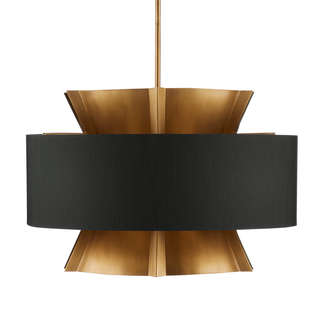 Oxenwood Brass & Black Chandelier – Stunning Metal Design with Adjustable Height for Any Space