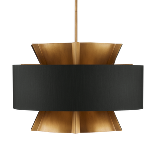 Oxenwood Brass & Black Chandelier – Stunning Metal Design with Adjustable Height for Any Space