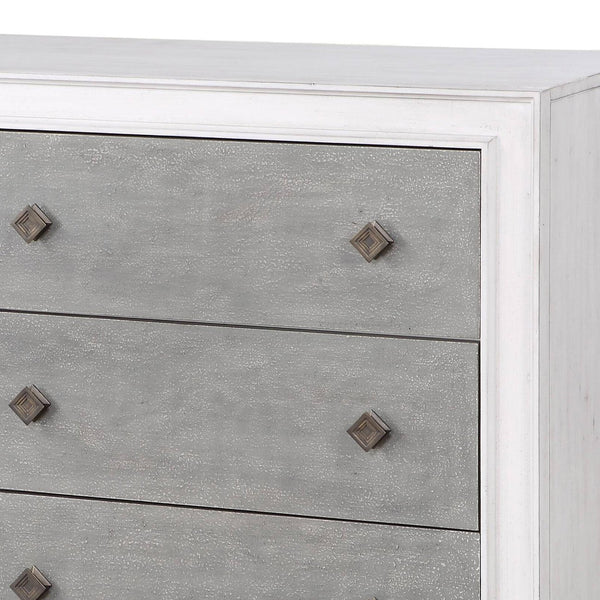 English Elm Katia Transitional Rustic Gray & Weathered Finish Dresser with Felt-Lined Top Drawer and Smooth Glides White 69 L x 22 W x 39 H B2726P248052