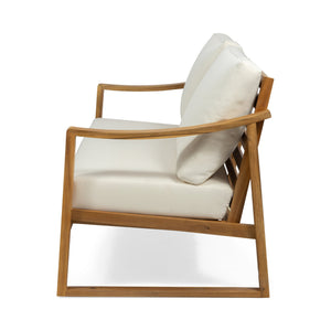 English Elm Christopher Knight Home® - SAMWELL Acacia Wood Outdoor Loveseat and Coffee Table Set with Water-Resistant Cushions, Sleek Slat Design Teak 52.75 L x 33 W x 17.75 H 70137.00BGE