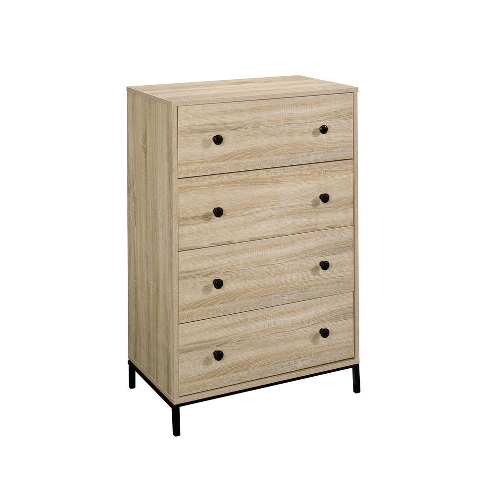 English Elm 4-Drawer Chest In Warm Brown Finish - Modern Design For Stylish Storage & Organization In Any Space B356P367931
