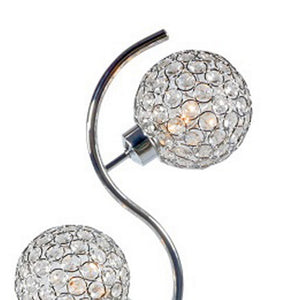 English Elm Denise Crystal Globe Table Lamp White Metal Frame Clear Glass Shade Glam Accent B056P416867