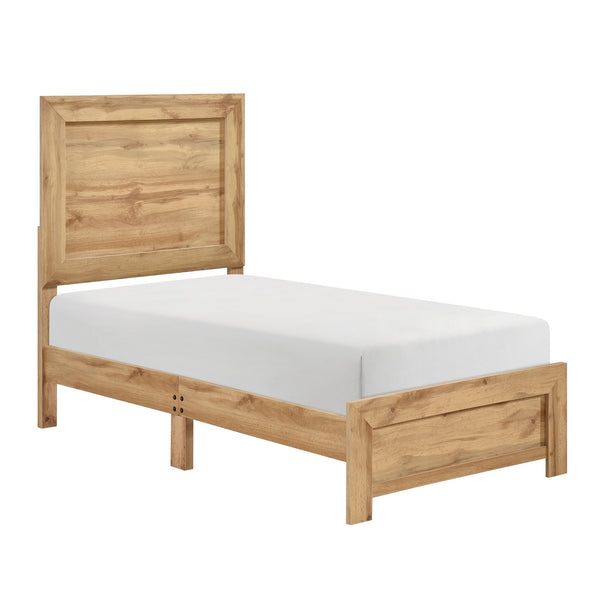 English Elm Natural Rustic Queen Bed Frame with Durable Melamine Finish, Easy Assembly Bed-in-a-Box, Modern Retreat Natural 45.5 L x 33.5 W x 6.5 H B011P365548
