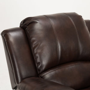 English Elm Charlotte Burnished Brown Leather Gel Glider Recliner - Stylish Comfort With Durable Design & Easy Recline B050P322572