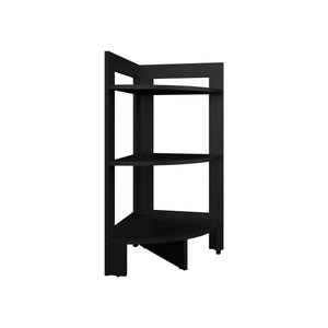 English Elm Side Table with 3 Shelves and 3 Legs — Compact 31.7" Engineered Wood Accent for Small Spaces, Modern Stylish Storage Black 34.25 L x 16.93 W x 2.76 H B097P250832