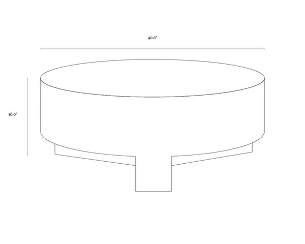 Sunpan Mirella Coffee Table - Modern Circular Design in Sealed Concrete with White Marble Finish & Unique Veining