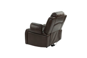 English Elm Power Motion Recliner Chair with USB Cup Holders Wireless Charging Gel Leatherette Brown Comfort B011P205591