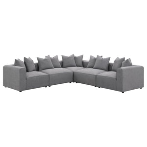 English Elm Amherst Grey Corner Chair With Accent Pillow - Modern Comfort, Versatile Design For Any Space B062P358231