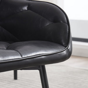 English Elm Dining Chairs Set Of 2 - Stylish Upholstered Faux Leather Armchairs For Comfort & Versatile Use W3112P262560